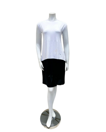 Slimit SLM2616B 43" White/Black Sleeveless Shell Slip Adjustable Neck myselflingerie.com